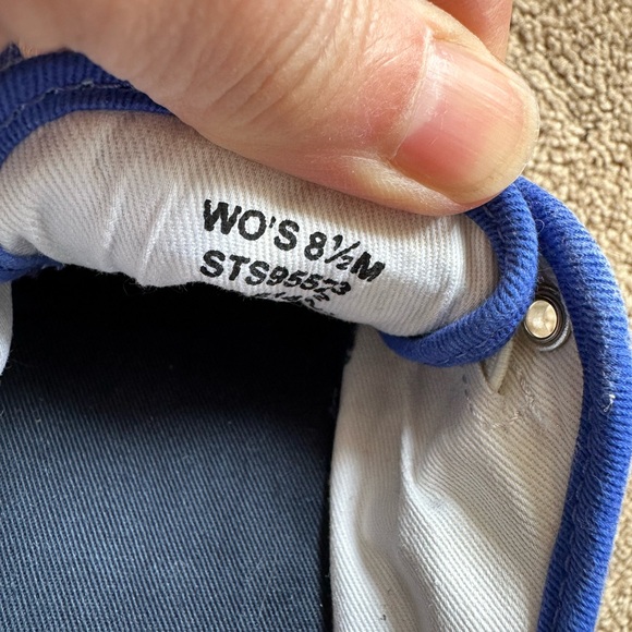 SPERRY Top-Sider Marine Blue Shoes MISMATCHED SIZES 8 & 8.5 Leather Laces Curled - Picture 9 of 12